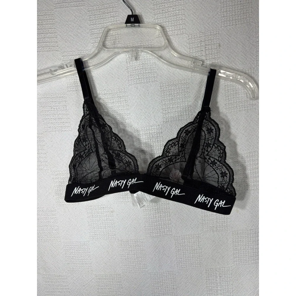 Nasty Gal Womens Black‎ Lace Bralette Size Medium